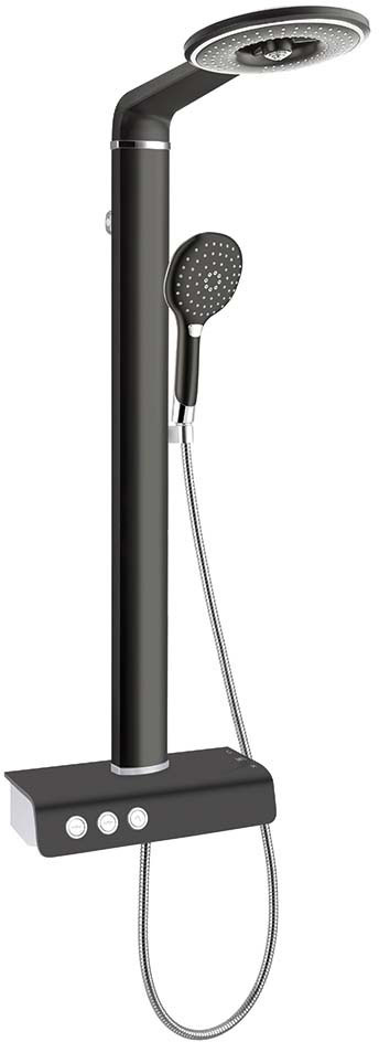 SY-SF1301BT Kalahari Thermostatic Panel Shower - Black SY-SF1301BT Kalahari Waterfall Thermostatic Panel Shower - Black